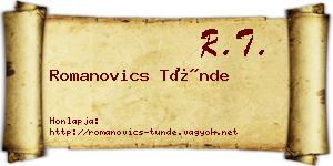 Romanovics Tünde névjegykártya