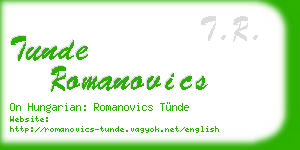 tunde romanovics business card
